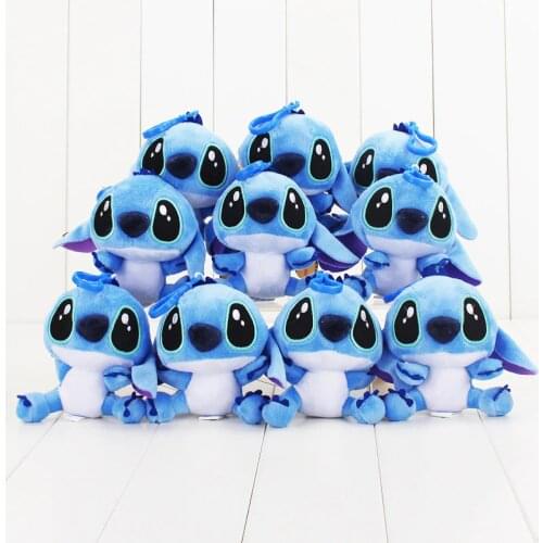 50pcs/set 10cm Lilo and Stitch Plush Toys Keychains Cute Stitch Animal Plush Doll Pendant