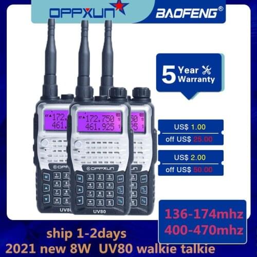 OPPXUN UV80 walkie-talkie Cb radio headset transceiver portable ham radio station 128CH VHF UHF remote telex two-way car