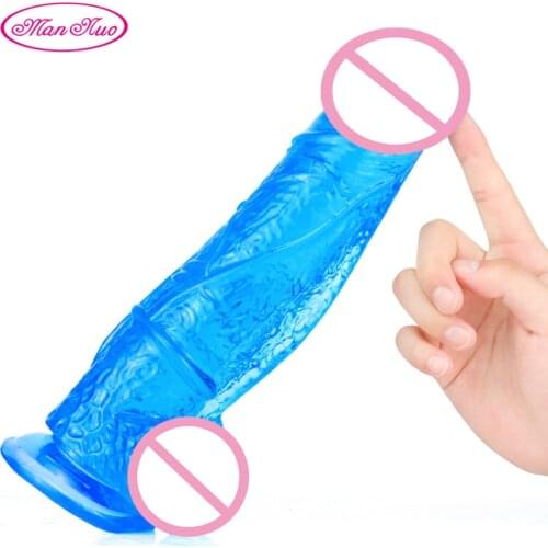 Man Nuo Realistic Large Dildo Soft Sex Toy Lesbian Big Dick with Suction Cup Dildo Female Masturbation Strapon Adult Sex Toys