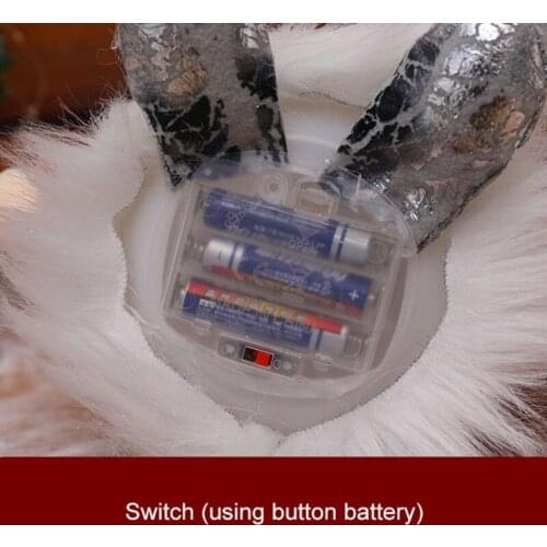 E7CB Christmas Glowing Horn Hat Gnome Desktop Ornaments Cute Elf Statues Home Desk Craftwork Bedroom Decor Living Room Bedroom