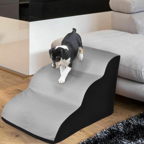 Dog Stairs Dog Ladder Foam Pet Stairs Non-Slip Dog Steps 3 Tiers Foldable Detachable Sofa Bed Stairs Dog Ramp For Cats Dogs