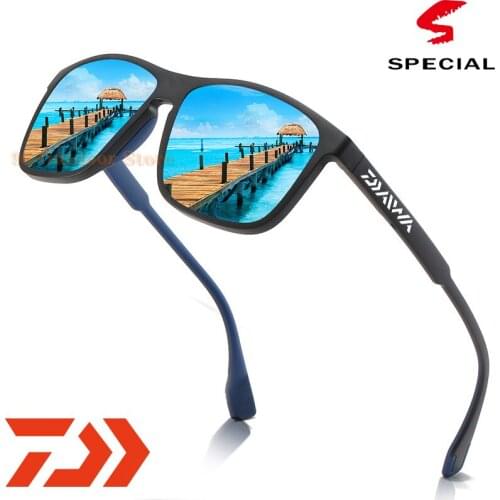 Daiwa Designer New Fashion Polarized Sunglasses Men Square Frame Male Sun Glasses Fishing Driving Sun Glasses UV400