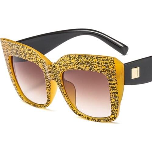 Vintage Oversized Frame Sunglasses Women Classic Big Frame Gradient Lens Sunglasses Woman Luxury Brand Glasses Gafas De Sol