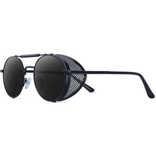 ZXRCYYL Classic Gothic Steampunk Style Sunglasses Men Women Brand Designer Retro Round Metal Frame Colorful Lens Sun Glasses