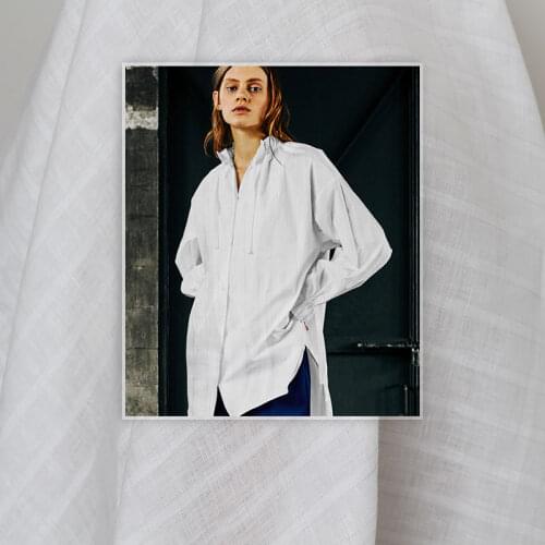 Red Raspberry Japanese White Plaid Thin Linen Flax Fabrics 100%Linen Material Spring Women Dress Shirt Sewing Cloth Freeshipping