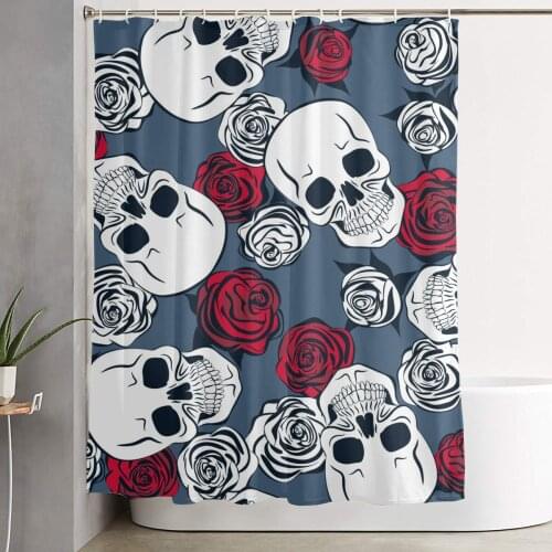 Skull 3D PrintNordic Style Shower Curtain Set HookHome Decoration Bathroom Waterproof Customized Dropshipping Polyester