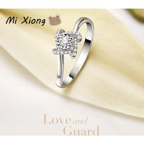 Mi Xiong 925 Sterling Silver Womens Wedding Engagement Rings Luxury Elegant Fine Diamond Jewelry Exquisite Gift Classic Romantic