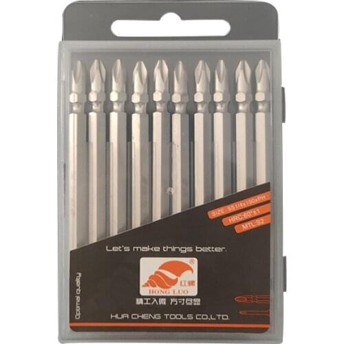 10PCS S2 Hard Alloy Magnetic Screwdriver Matching Tools 100mm Hexagonal Shank Double End Screwdriver Bit Electric ScrewdriverBit