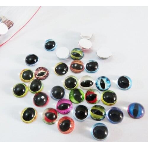 100pcs/lot--8mm-40mm mixed style flat round glass beads with picture for diy doll findings--size option