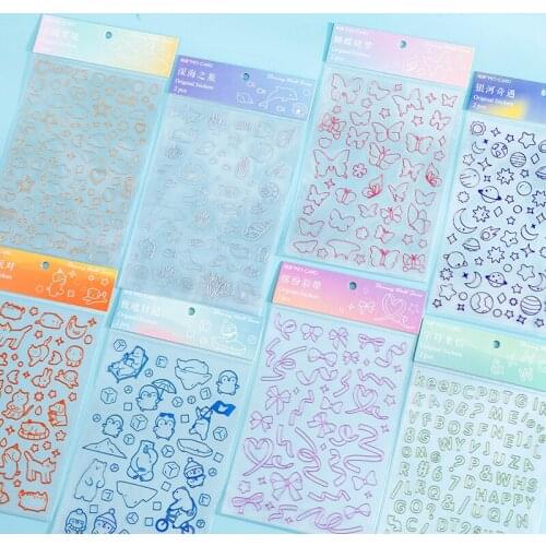 8packs/LOT glittering world series Creative decoration DIY adhesive stationery sticker PET sticker