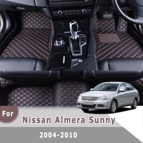 RHD Carpets For Nissan Almera Sunny 2010 2009 2008 2007 2006 2005 2004 Car Floor Mats Waterproof Foot Pedals Rugs Protect Pads