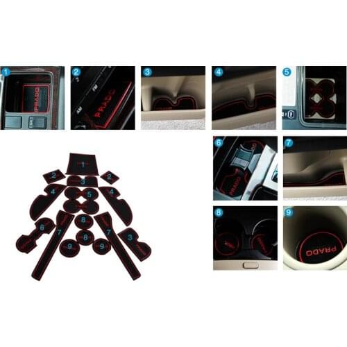 Door Groove Mat Door Mat Cup Mat Door Tank Pad Non Slip for Prado 2010-2020