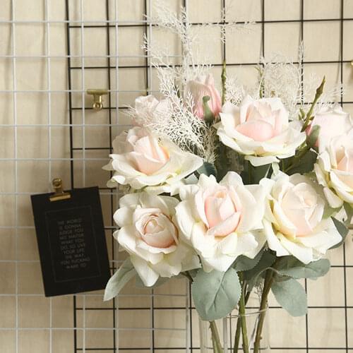 Artificial Rose Fake Flowers Flower Bouquet Silk Real Touch Wedding Party Decoration Home Garden Decor Valentines Day Gift