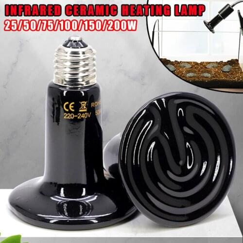 Pet Reptile Far Infrared Ceramic Heating Lamp 110V 220V Heat Emitter Light Bulb 25W 50W 75W 100W 150W 200W