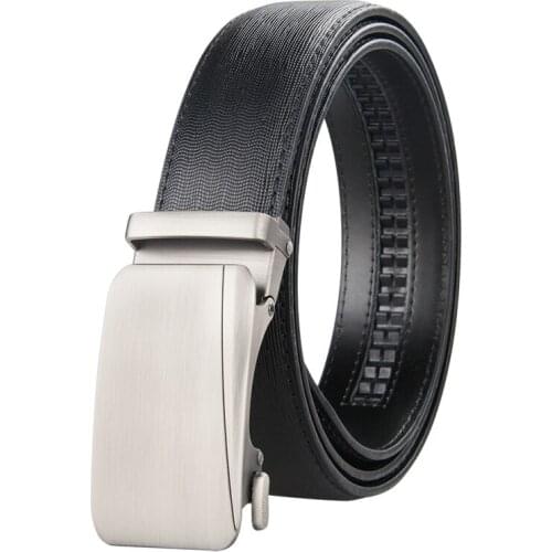 Leather Business Men Belt Alloy Automatic Buckle Luxury Leather Strap Belt for Men High Quality