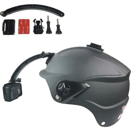 Helmet Arm Kit for GoPro Extendable Pole Curved Flat Adhesive Mount Buckles for Go Pro Hero 7 6 5 4 3+ SJCAM EKEN Xiaoyi Yi Cam