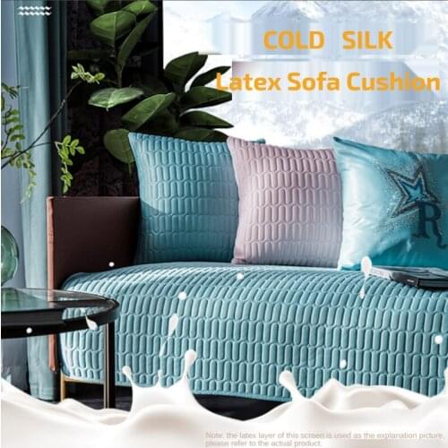 Summer ice silk non-slip sofa cushion four seasons universal solid color leisure sofa cover combination towel cushion