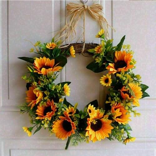 Hot DIY Thanksgiving Day Xmas Artificial Vine Ring Wreath Rattan Wicker Garland Wedding Decor