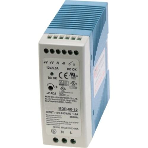 MDR-60 AC to DC 60Watt Single Output 5V 12V 24V 36V 48V Din Rail Switching Power Supply
