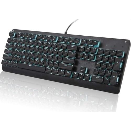 E-yooso K600 mechanical game keyboard 104 keys, LED crystal backlit keyboard for Windows PC office and games
