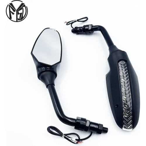 Motorcycle Rear Side Rearview Mirrors with LED Light For Benelli BN600 Naked BN600 GT TNT R160/Titanium Tre-K 899/1130 Amazonas
