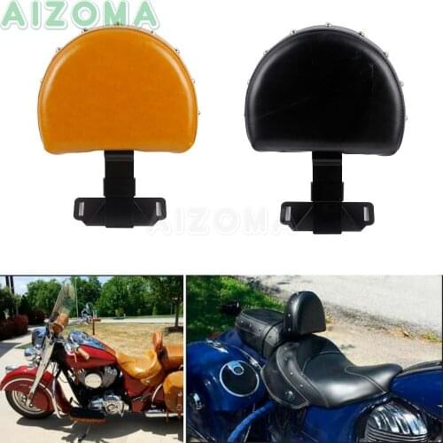 Black/Brown Motorcycle Stud Adjustable Driver Rider Backrest with Fold Stand For Indian Chief Chieftan Quick Release 2014-2018