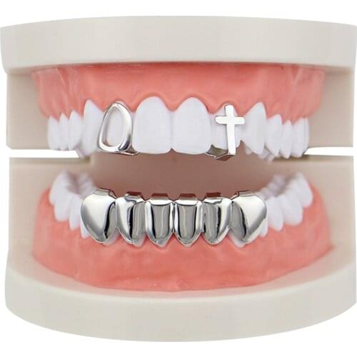 Rapper Top Bottom Dental Grills Hip Hop Men Grillz Single Tooth Grillz Cap Man Gold Teeth Grillz Caps Punk Jewelry