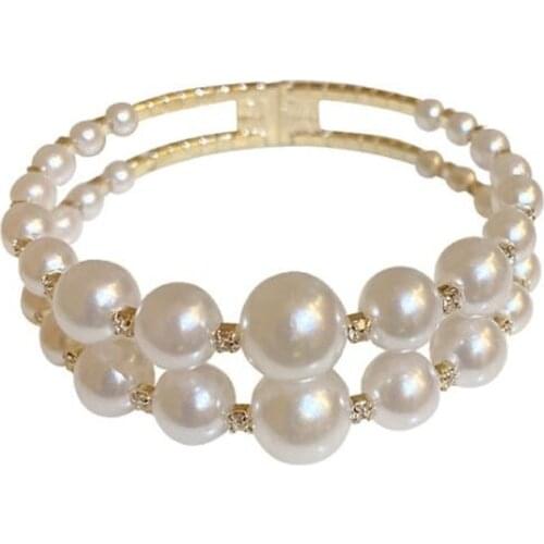 Luxury Crystal Imitation Pearl Bracelet Simple High-Quality Golde Female Jewelry Accessories European And American Womens Gift