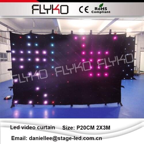 Christmas decoration Led video curtain p20 2x3m creative programs led video cloth