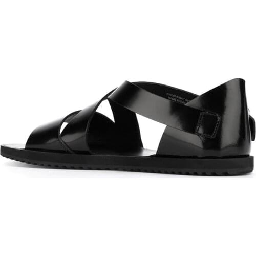 Classic Men Rome Sandals Casual Genuine Leather Beach Slides Plus Size Trendy Personality Buckle Summer Shoes Outdoor Sandalias