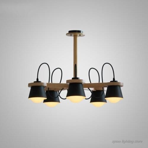 Nordic Simple Macaroon Wood Pendant Lights Living Room Bedroom Study Restaurant Kitchen Hanging Lights Fixtures Home Decor Lamps