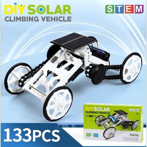 STEM Solar Energy Robot Car DIY Climb Vehicle Educational Toy Kit Technology Science Solar Powerm Assembly Set Toys for Kids