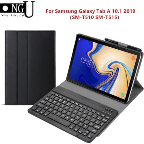 Slim Bluetooth Keyboard Case for Samsung Galaxy Tab A 10.1 2019 SM-T510 SM-T515 Tablet Cover for Samsung T510 T515 Stand Case