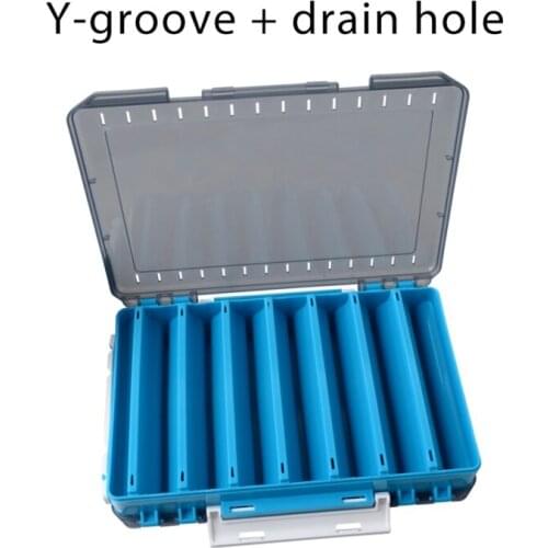 Fishing supplies Double-sided Wooden Shrimp Box Bait Storage Box XD31 Color Can Be Selected Large Blue Fishing Tackle Storage