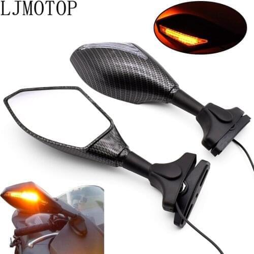 Universal Motorcycle Side Mirrors LED Turn Signal Integrated Mirrors For BMW K1200 R S K1300S/R/GT K1600GT/GTL R1250GS R1200R