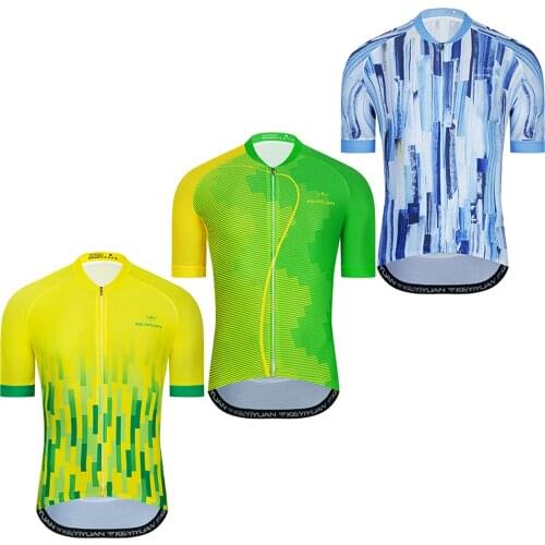 KEYIYUAN 2022 Cycling Sweatshirt Mens Cycling T-shirt Cycling Short Sleeve Breathable Top MTB Jersey Camisa Ciclismo Maillots