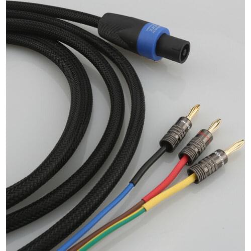 High Quality Subwoofer Cable 3 Wire Sub Speaker Cable Speakon to Banana end for REL/MJ Acousti