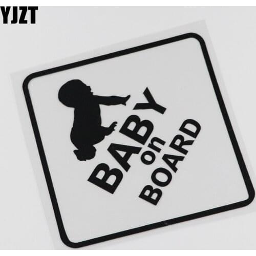 YJZT 15CM*15CM Cartoon Baby on Board Car Sticker Silhouette Decor Vinyl Decal 13C-0002