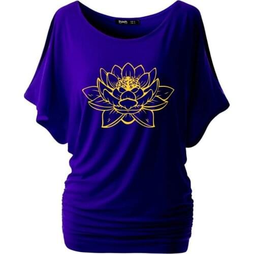 Luxuriant Lotus Girls Batwing Sleeve t shirt Women Gift Femmes Sweet Short Sleeve Cotton Plus size casual Tee Tops