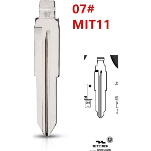 10pcs 07# MIT11 MIT11R Metal Uncut Blank Flip Remote Key Blade For Mitsubishi for keydiy KD xhorse VVDI JMD
