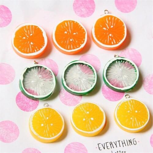 10pcs Simulation resin lemon Summer DIY handmade jewelry earrings earrings patch accessories Epoxy phone shell material