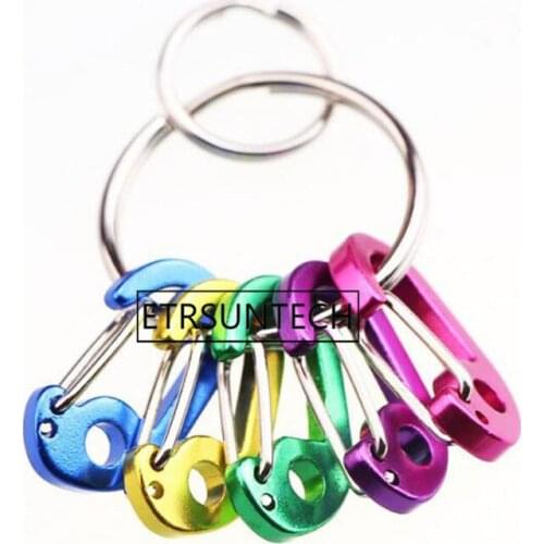 100sets Mini Multi Color Aluminum Alloy Carabiner D-Ring Key Chain Clip Camping Keyring Snap Hook Outdoor