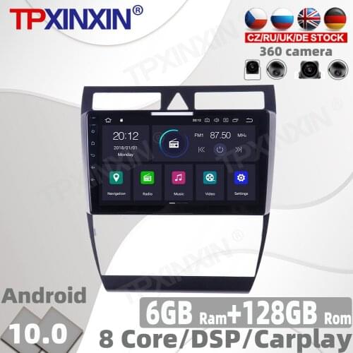 128G Android10.0 PX6 For Audi A6 1997 - 2004 Car Radio Multimedia Video Player Navigation GPS Accessories Auto 2 din 2din No DVD
