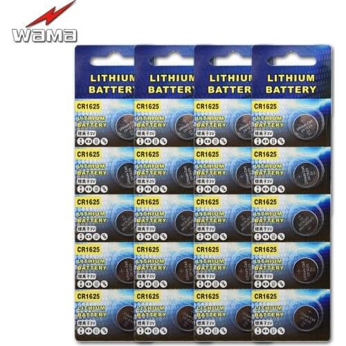 20pcs/4Pack Wama CR1625 3V Button Cell Replace BR1625 ECR1625 LM1625 Lithium 3D Glasses Coin Battery OEM Drop Shipping