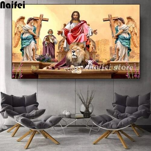 Christian Religious Art Of Jesus,The Kingdom Of God,Diamond Painting Full Square Diamond Embroidery 5D Diy Mosaic Handmade Art