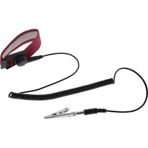 Anti-Static Wrist Strap Discharge Band Adjustable Bracelet Grounding Wire Alligator Clip Wristband