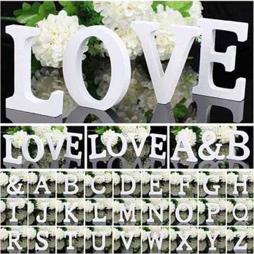 White Wood Letter Alphabet DIY Personalised Name Design Art Crafts Free Standing Xmas Birthday Wedding Party Home Decoration