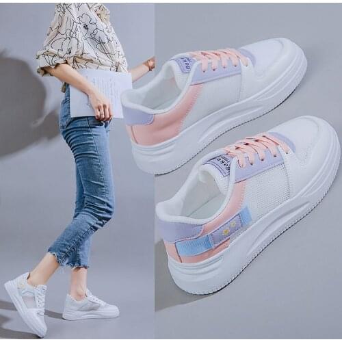 White Shoes Womens Summer Thin Ins Trendy 2021 New Womens Shoes Mesh Breathable Hollow All-Matching Board Shoes