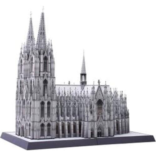 3D Paper Model Cologne Cathedral Desktop Decoration DIY Stereo Origami Handmade Papercraft Children Educational Toys