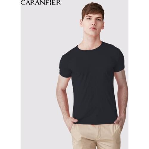 CARANFIER 2018 New T Shirt Mens Solid 15 Color 100% Modal T-shirts Summer O-Neck tshirt Skateboard Tee Boy Skate Tshirt Tops Tee